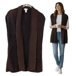 Chico’s Brown Ribbed Sleeveless Sweater